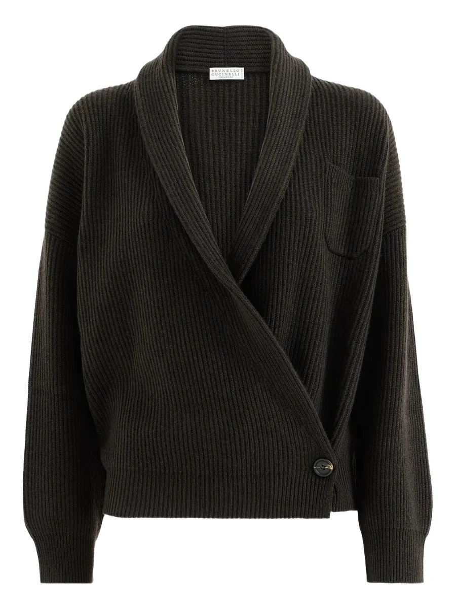 Women's Cashmere English Rib Cardigan Women's Cashmere English Rib Cardigan