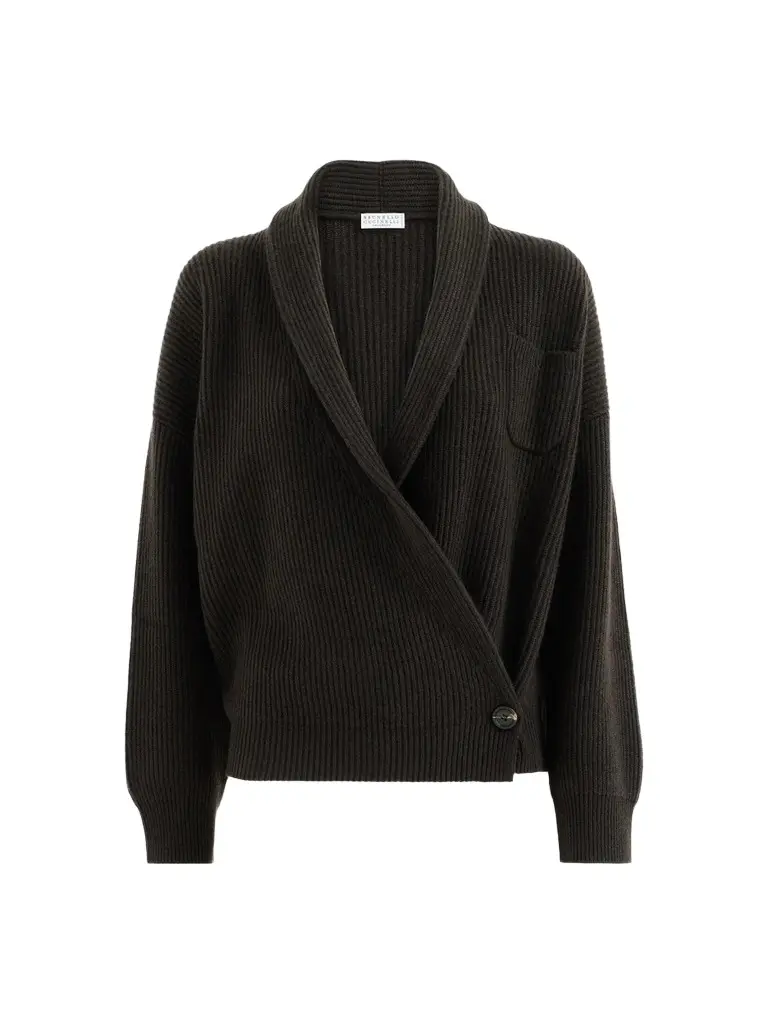 Women's Cashmere English Rib Cardigan Women's Cashmere English Rib Cardigan