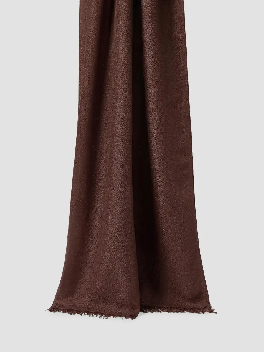 Brunello Cucinelli Women's Cashmere and Silk Scarf - Pine Cone Brown | Thumbnail 3 Brunello Cucinelli Women's Cashmere and Silk Scarf - Pine Cone Brown | Thumbnail 3