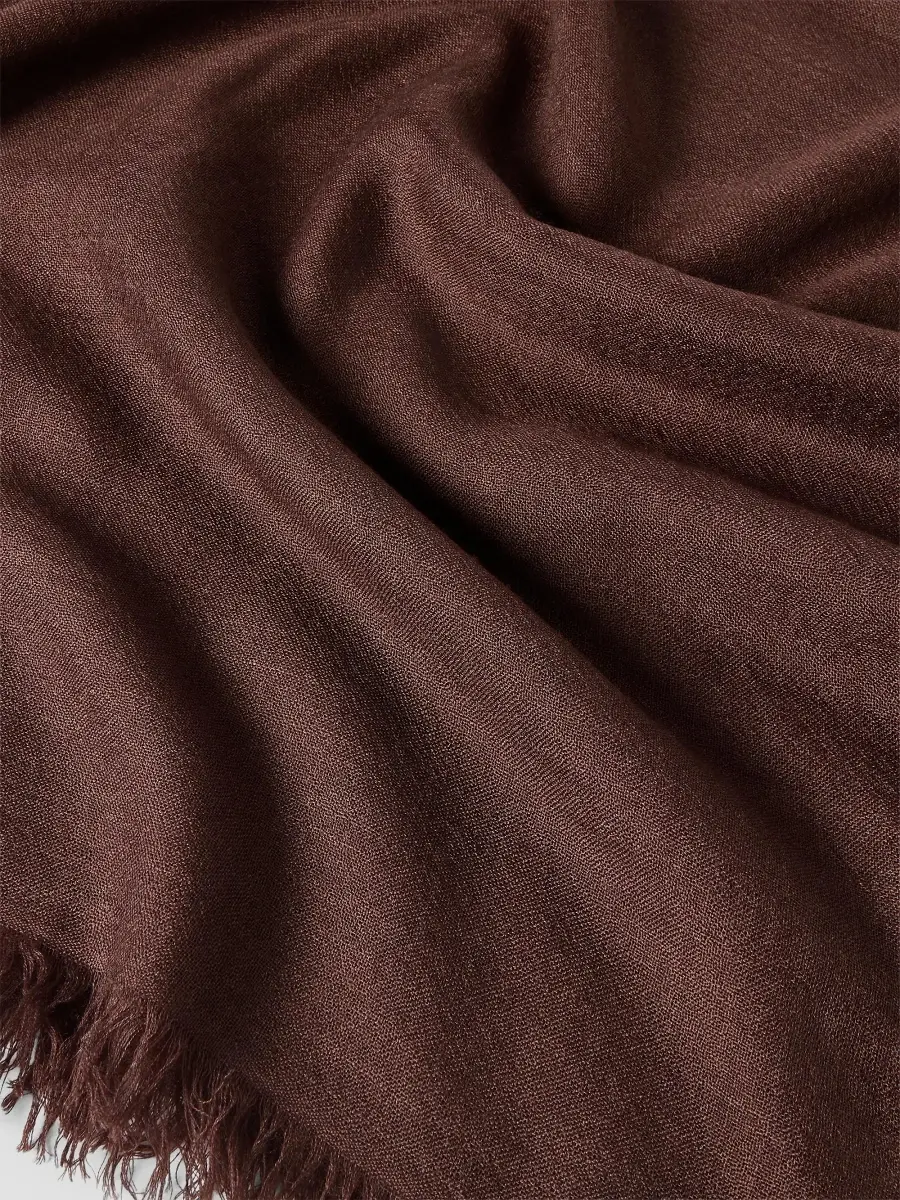 Brunello Cucinelli Women's Cashmere and Silk Scarf - Pine Cone Brown | Thumbnail 4 Brunello Cucinelli Women's Cashmere and Silk Scarf - Pine Cone Brown | Thumbnail 4