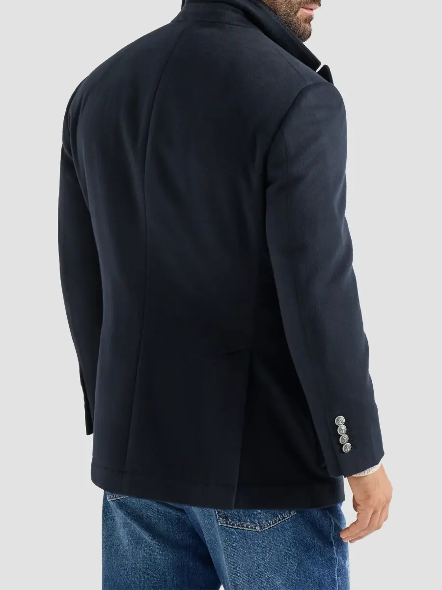 Brunello Cucinelli Men's Virgin Wool Beaver Cloth Outerwear Blazer with Thermore-Padded Detachable Vest | Thumbnail 3 Brunello Cucinelli Men's Virgin Wool Beaver Cloth Outerwear Blazer with Thermore-Padded Detachable Vest | Thumbnail 3