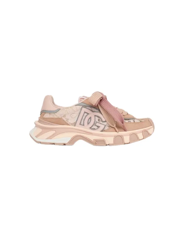 Women's Logo Lace-Trim Suede Low-Top Sneakers