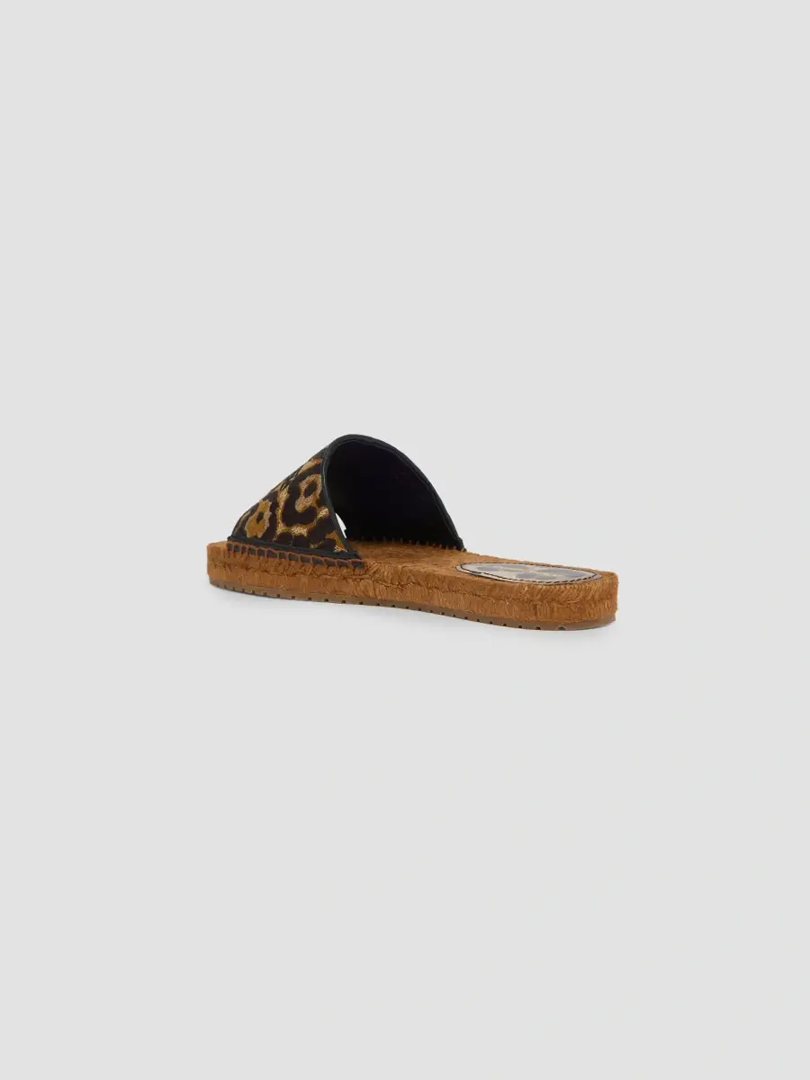 Dolce & Gabbana Women's Leopard-Print Espadrille Slides | Thumbnail 4
