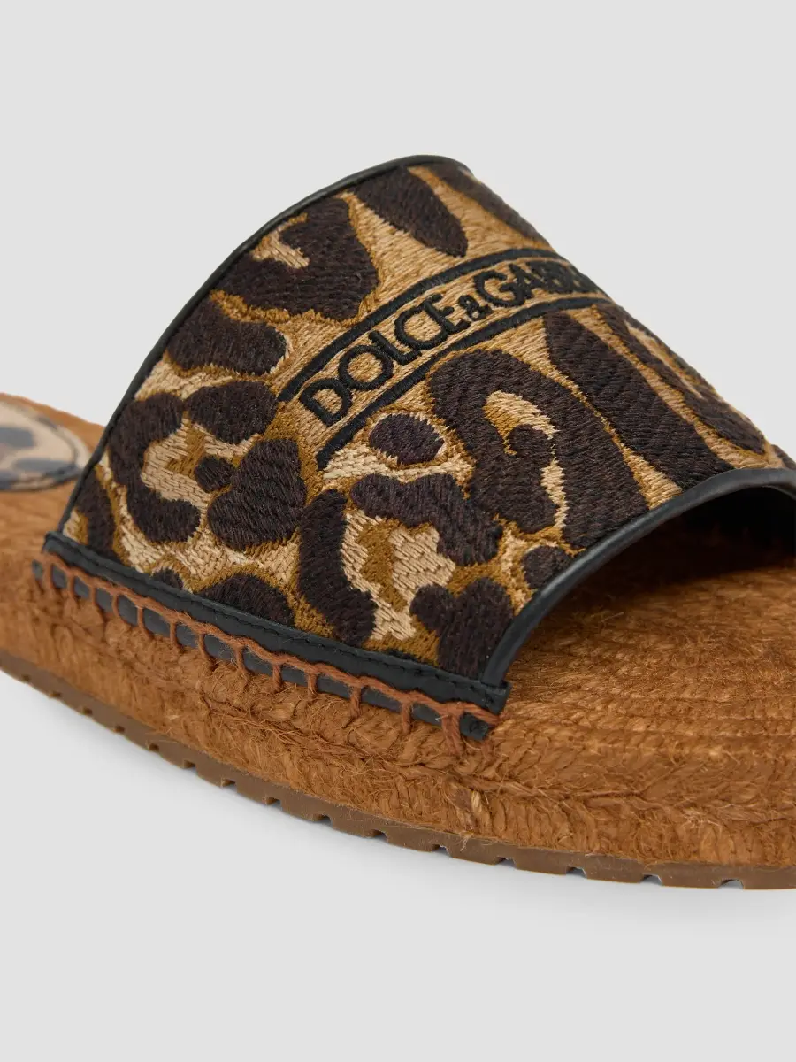 Dolce & Gabbana Women's Leopard-Print Espadrille Slides | Thumbnail 5