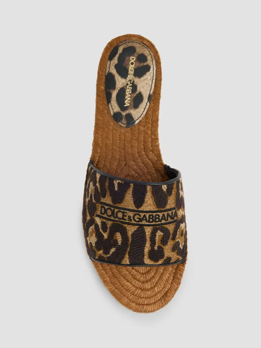 Dolce & Gabbana Women's Leopard-Print Espadrille Slides | Thumbnail 6