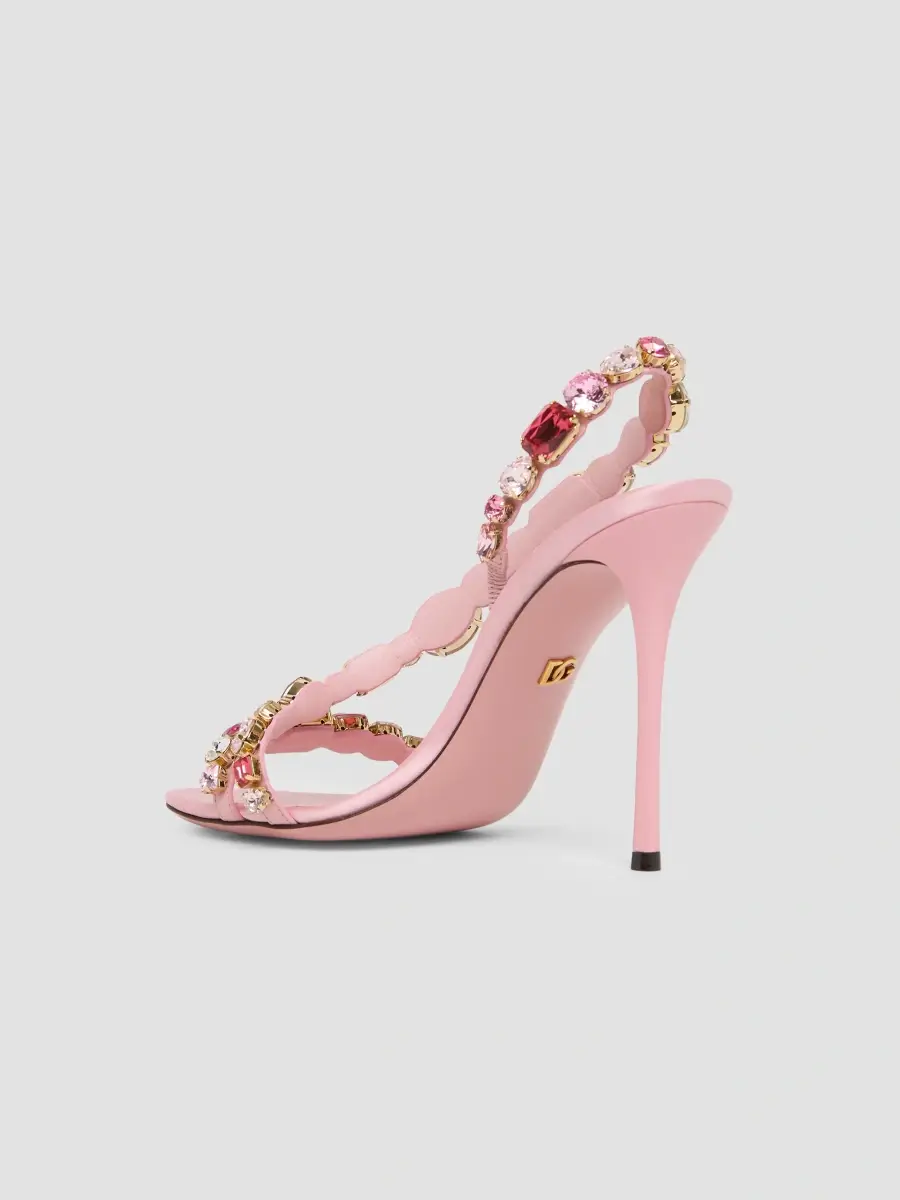 Dolce & Gabbana Women's 105MM Embellished Leather Sandals | Thumbnail 4 Dolce & Gabbana Women's 105MM Embellished Leather Sandals | Thumbnail 4