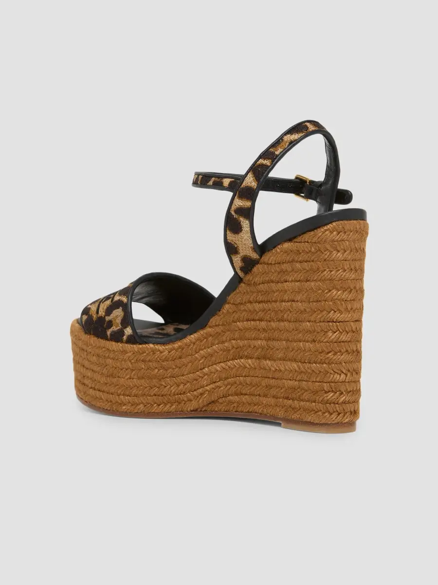 Dolce & Gabbana Women's 90MM Leopard Print Espadrille Wedge Sandals | Thumbnail 4 Dolce & Gabbana Women's 90MM Leopard Print Espadrille Wedge Sandals | Thumbnail 4