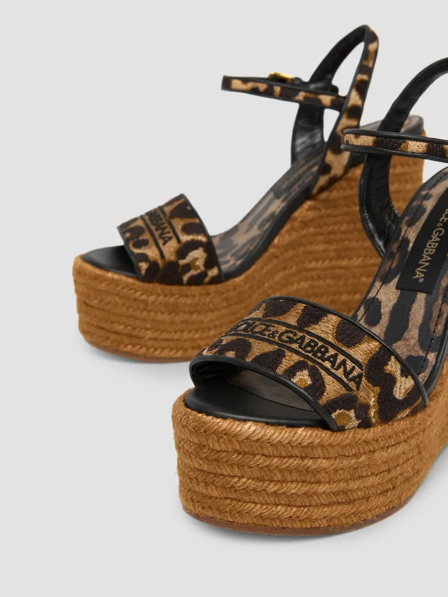 Dolce & Gabbana Women's 90MM Leopard Print Espadrille Wedge Sandals | Thumbnail 5 Dolce & Gabbana Women's 90MM Leopard Print Espadrille Wedge Sandals | Thumbnail 5