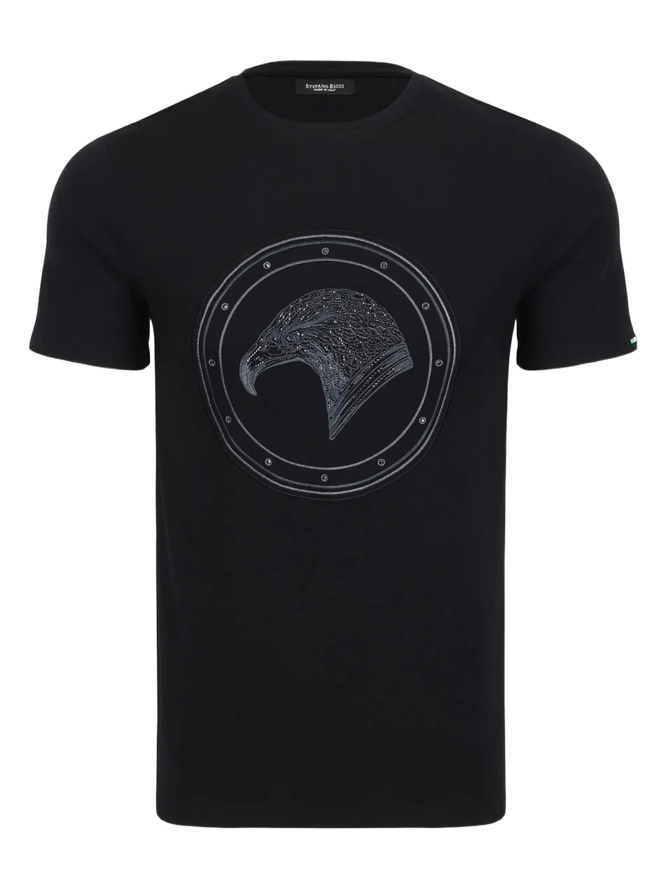 Stefano Ricci Men's Swarovski Crystal Eagle Logo T-Shirt