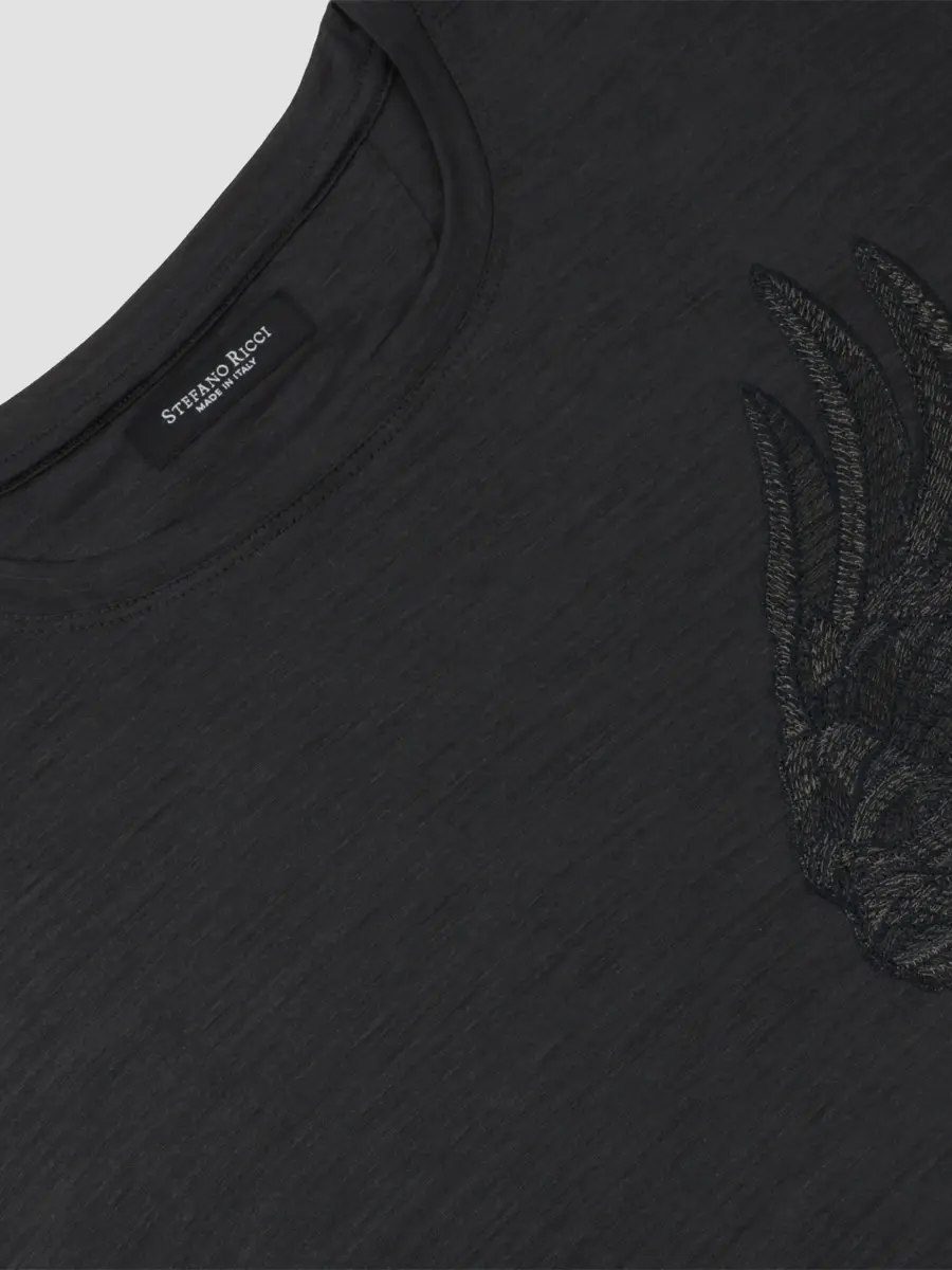 Stefano Ricci Men's Embroidered Flying Eagle Long-Sleeve T-Shirt | Thumbnail 2