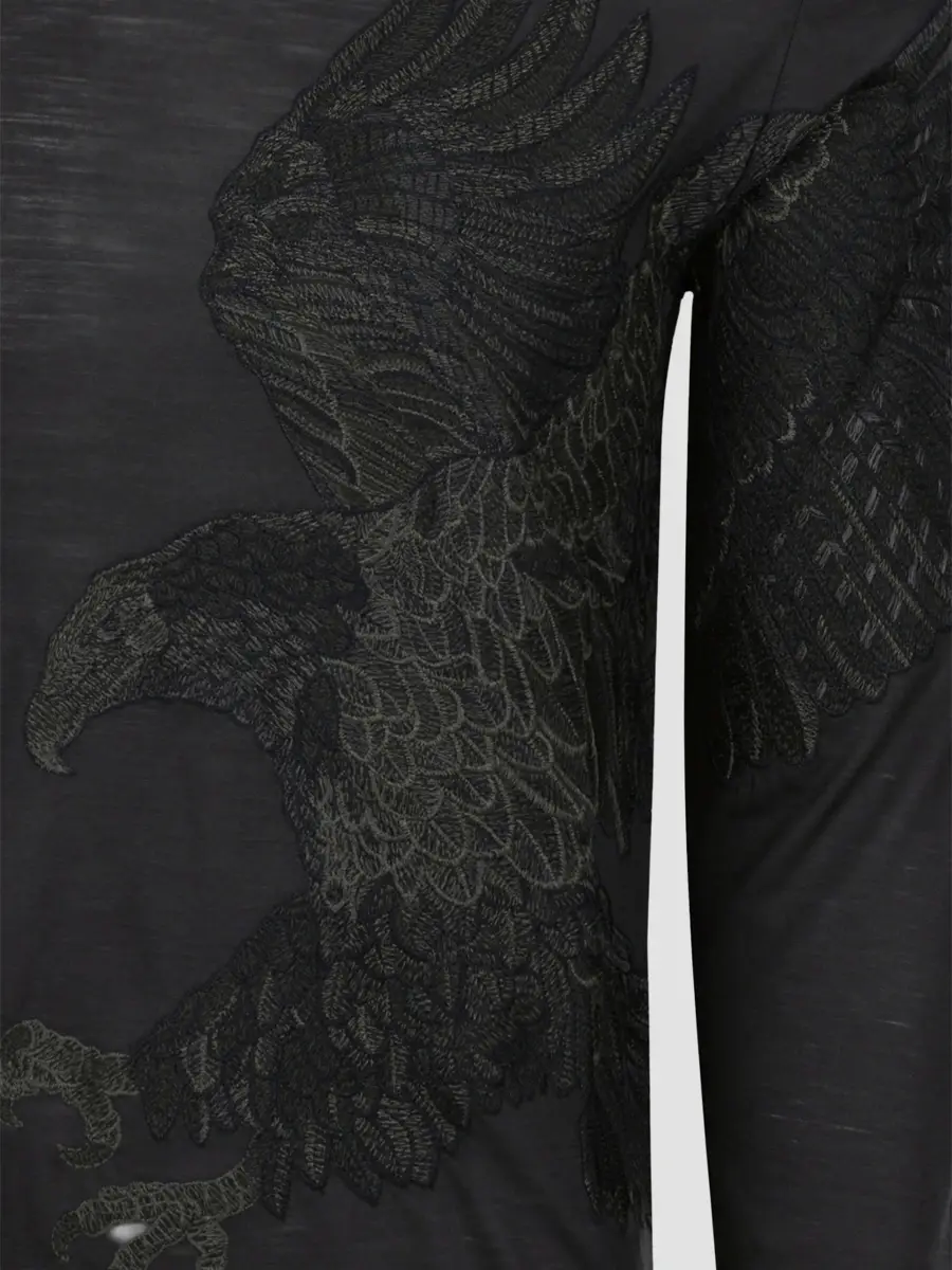 Stefano Ricci Men's Embroidered Flying Eagle Long-Sleeve T-Shirt | Thumbnail 3