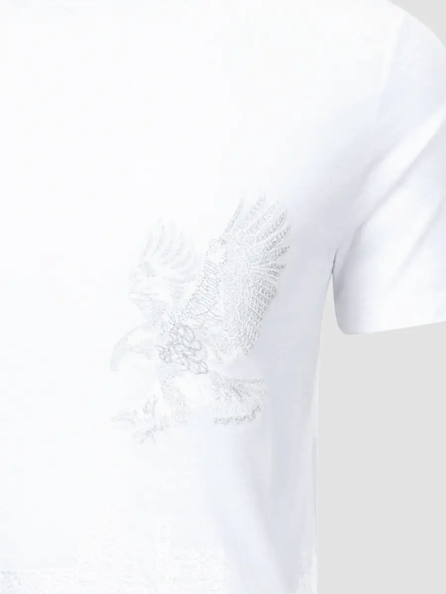 Stefano Ricci Men's Crewneck Florence Skyline Embroidered T-Shirt | Thumbnail 4 Stefano Ricci Men's Crewneck Florence Skyline Embroidered T-Shirt | Thumbnail 4