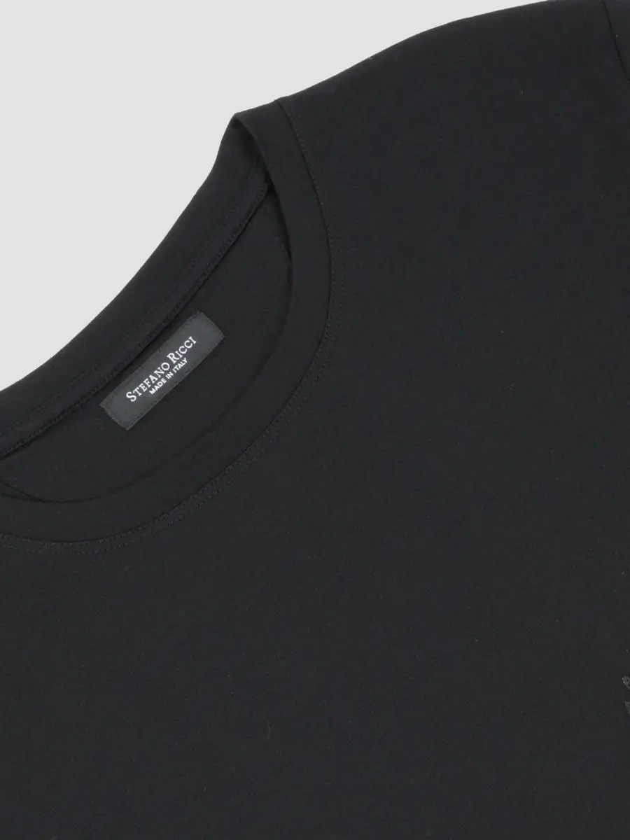 Stefano Ricci Men's Crewneck Florence Skyline Embroidered T-Shirt | Thumbnail 3 Stefano Ricci Men's Crewneck Florence Skyline Embroidered T-Shirt | Thumbnail 3