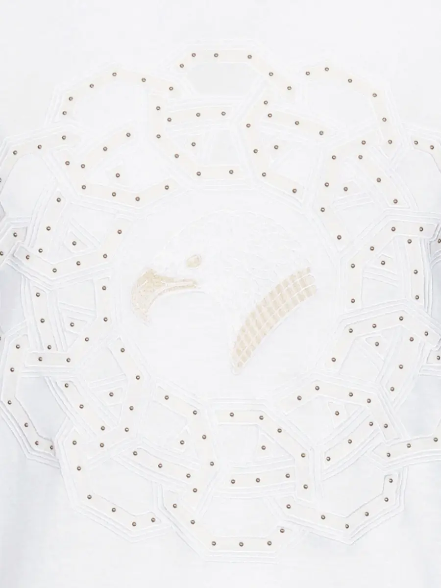 Stefano Ricci Men's Studded Embroidered Eagle Medallion T-Shirt | Thumbnail 3 Stefano Ricci Men's Studded Embroidered Eagle Medallion T-Shirt | Thumbnail 3