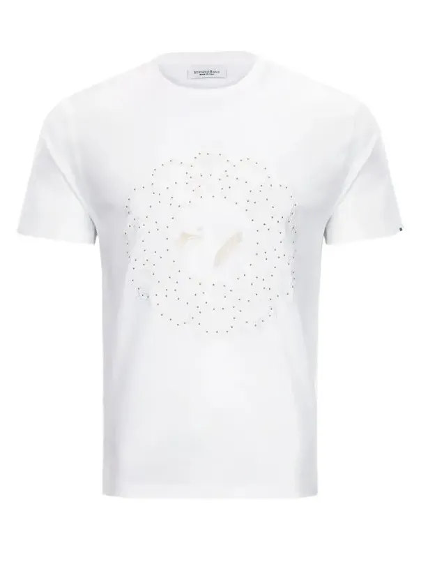 Men's Studded Embroidered Eagle Medallion T-Shirt