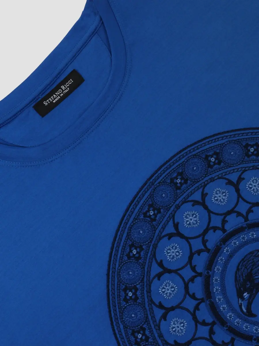 Stefano Ricci Men's Floral Medallion Logo T-Shirt | Thumbnail 2 Stefano Ricci Men's Floral Medallion Logo T-Shirt | Thumbnail 2