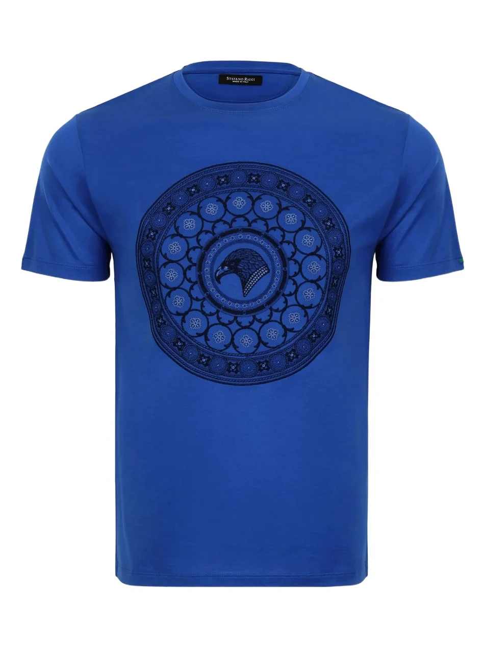 Stefano Ricci Men's Floral Medallion Logo T-Shirt