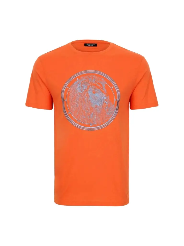Stefano Ricci Men's Cotton-Modal Lion Head Embroidered T-Shirt