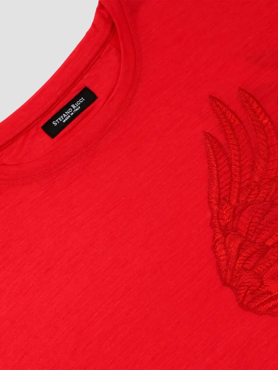 Stefano Ricci Men's Embroidered Flying Eagle Long-Sleeve T-Shirt | Thumbnail 2