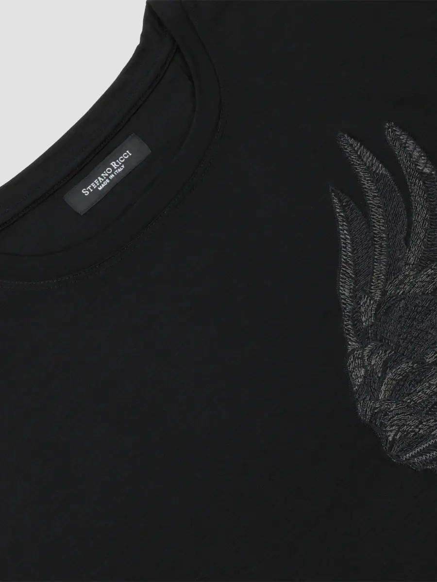 Stefano Ricci Men's Embroidered Flying Eagle Long-Sleeve T-Shirt | Thumbnail 2
