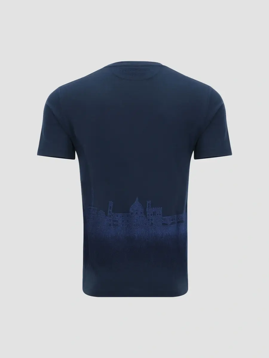 Stefano Ricci Men's Crewneck Florence Skyline Embroidered T-Shirt | Thumbnail 2 Stefano Ricci Men's Crewneck Florence Skyline Embroidered T-Shirt | Thumbnail 2