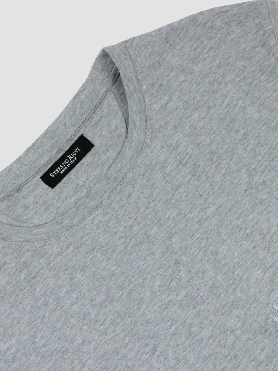 Stefano Ricci Men's Crewneck Florence Skyline Embroidered T-Shirt | Thumbnail 3 Stefano Ricci Men's Crewneck Florence Skyline Embroidered T-Shirt | Thumbnail 3