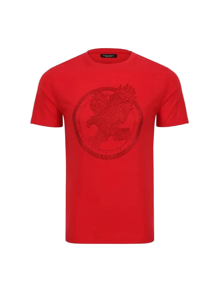 Stefano Ricci Men's Swarovski Crystal Eagle Logo T-Shirt