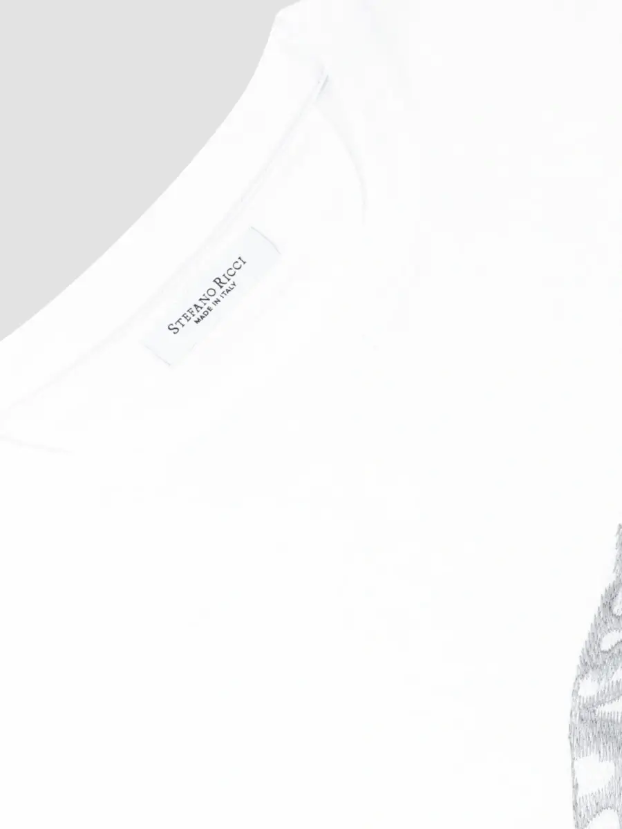 Stefano Ricci Men's Embroidered Roaring Tiger T-Shirt | Thumbnail 2 Stefano Ricci Men's Embroidered Roaring Tiger T-Shirt | Thumbnail 2