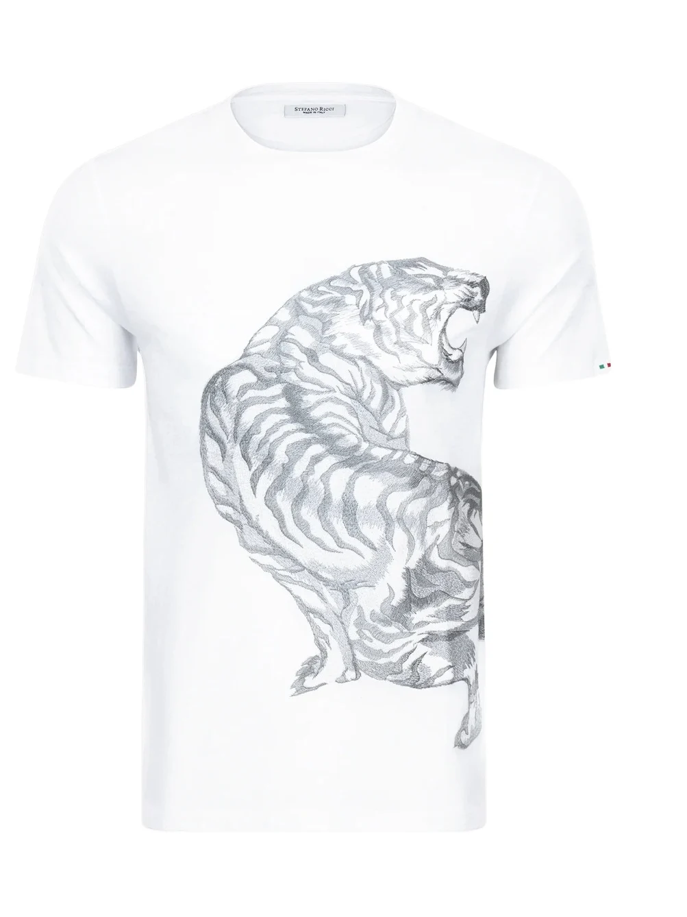 Stefano Ricci Men's Embroidered Roaring Tiger T-Shirt