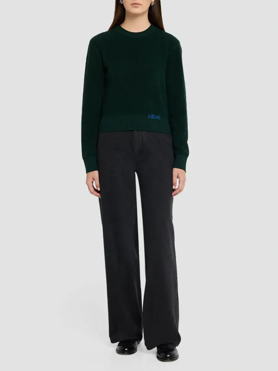 Loewe Women's Stitch Logo Wool Sweater | Thumbnail 3
