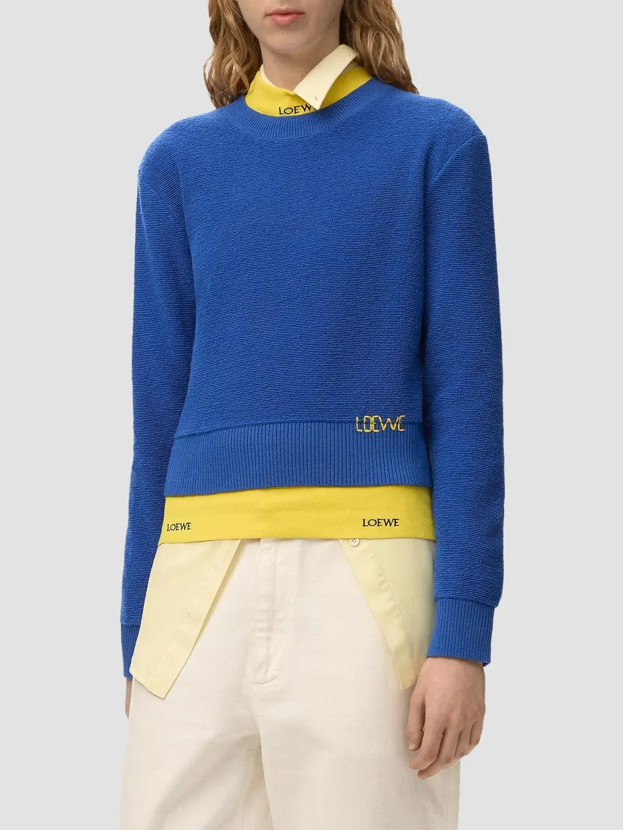 Loewe Women's Stitch Logo Wool Sweater | Thumbnail 4