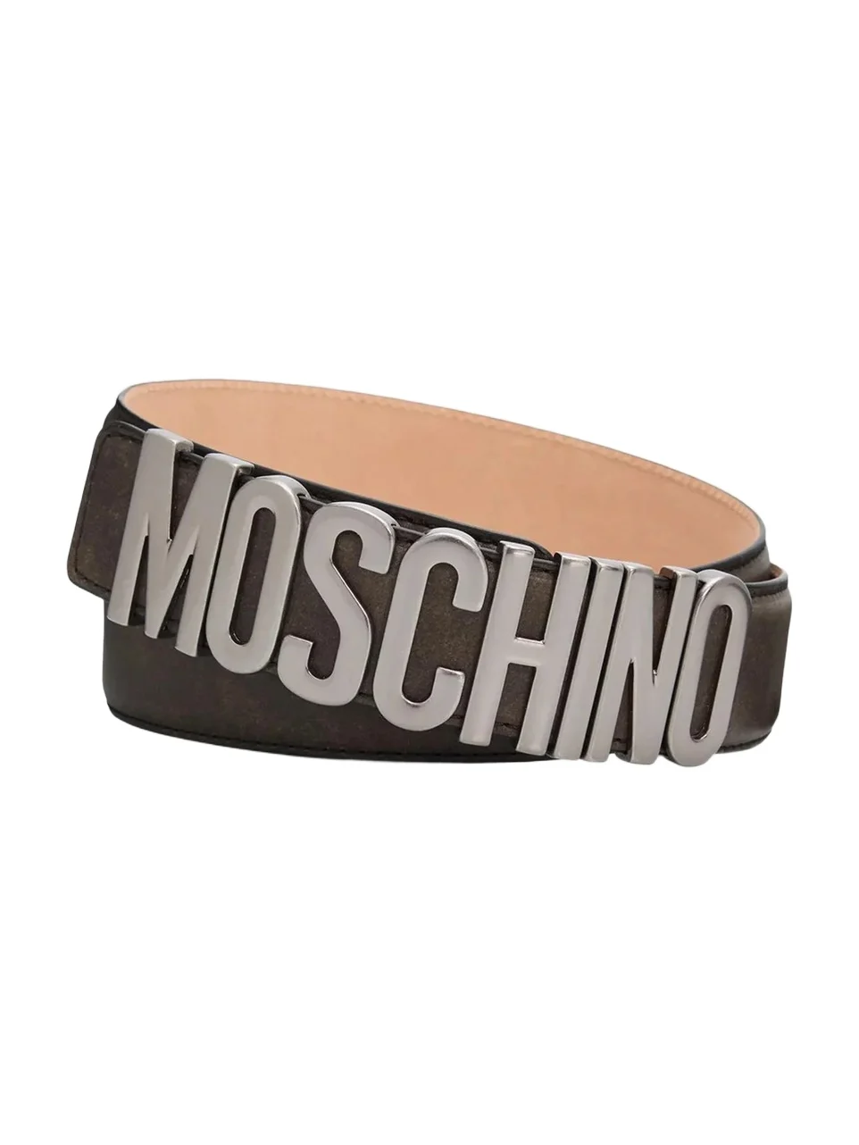 MOSCHINO Men's Logo Hardware Leather Belt