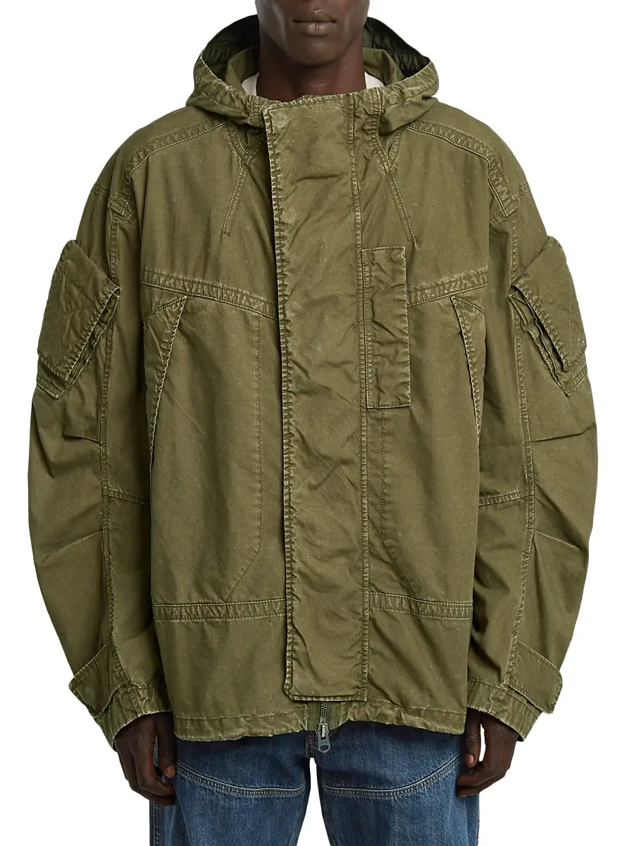 G-Star RAW Men Hooded Cotton Canvas Parka | Thumbnail 3