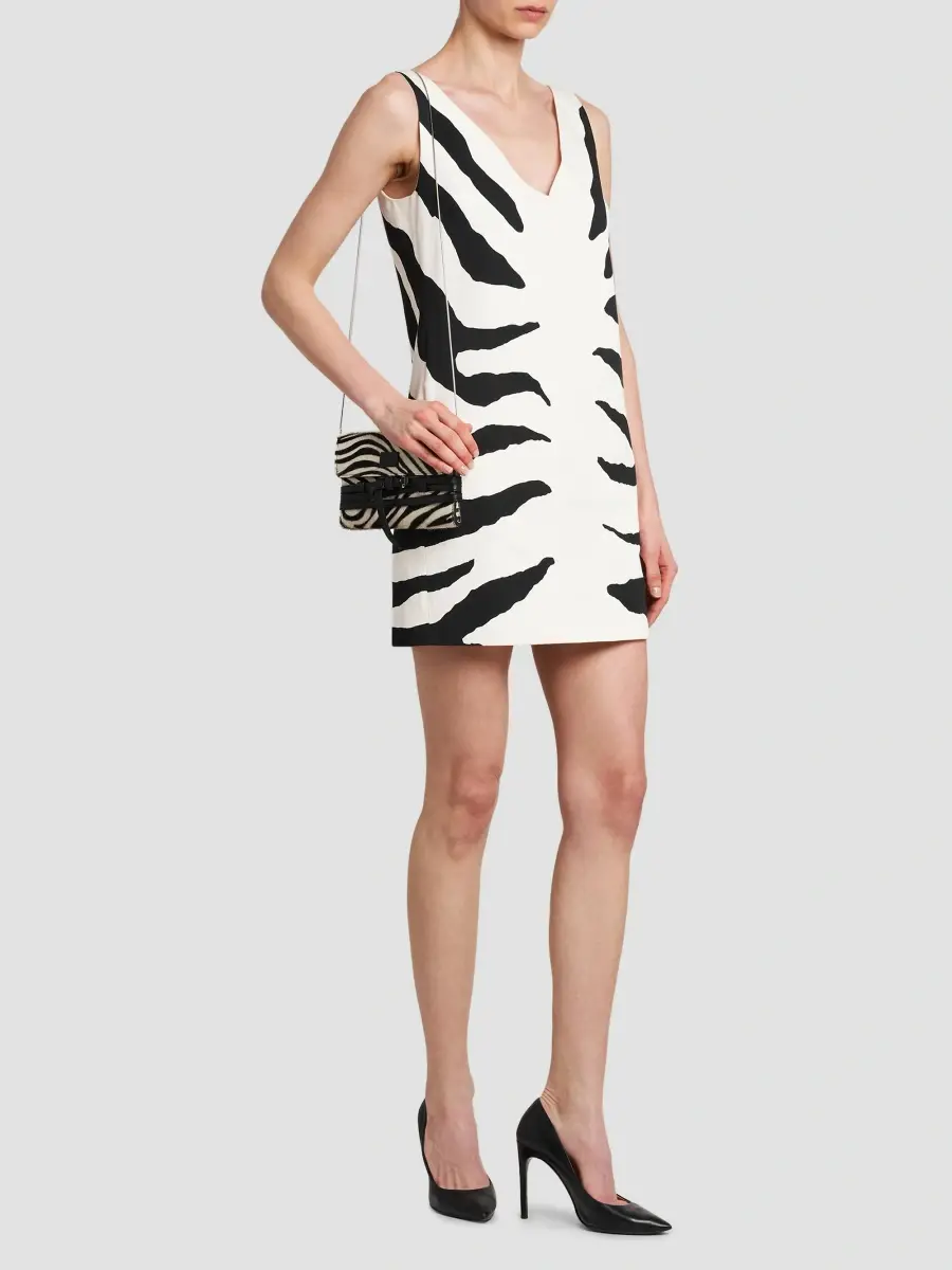 MOSCHINO Women's Zebra Calf-Hair Wallet-on-Chain | Thumbnail 3
