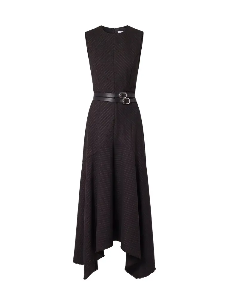 Nicholas the Label Women's Carla Striped Wool-Blend Belted Maxi Dress