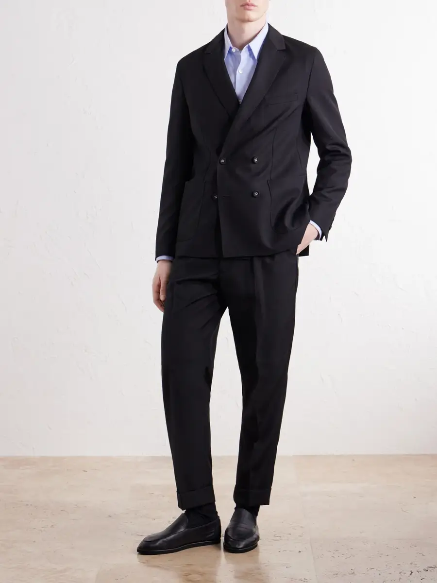 OFFICINE GÉNÉRALE Leon Double-Breasted Virgin Wool-Twill Suit Jacket - Men | Thumbnail 2 OFFICINE GÉNÉRALE Leon Double-Breasted Virgin Wool-Twill Suit Jacket - Men | Thumbnail 2