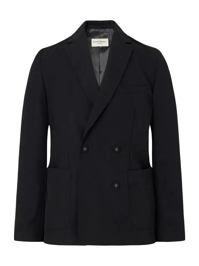OFFICINE GÉNÉRALE Leon Double-Breasted Virgin Wool-Twill Suit Jacket - Men