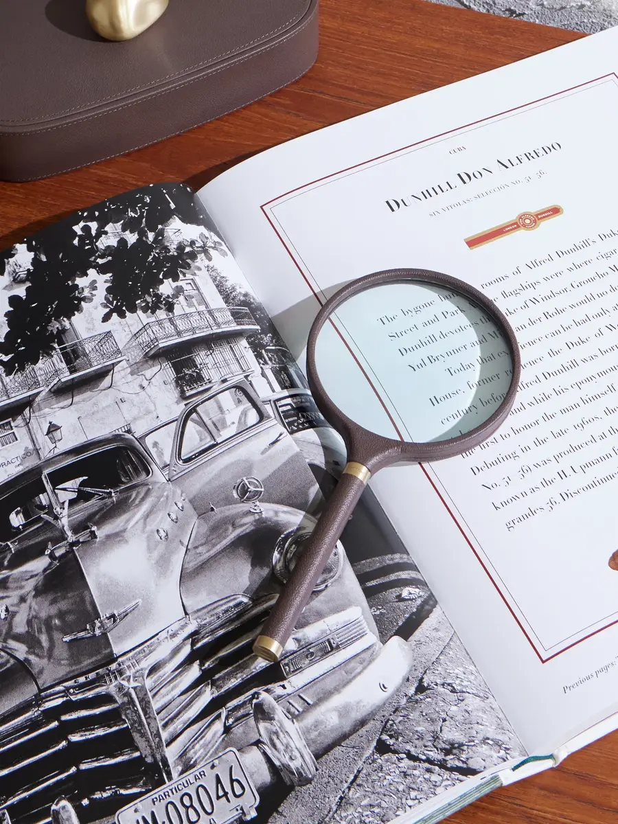 ASSOULINE Archival Brass and Pebble-Grain Leather Magnifying Glass - Men | Thumbnail 2