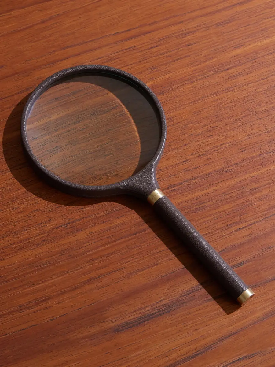 ASSOULINE Archival Brass and Pebble-Grain Leather Magnifying Glass - Men