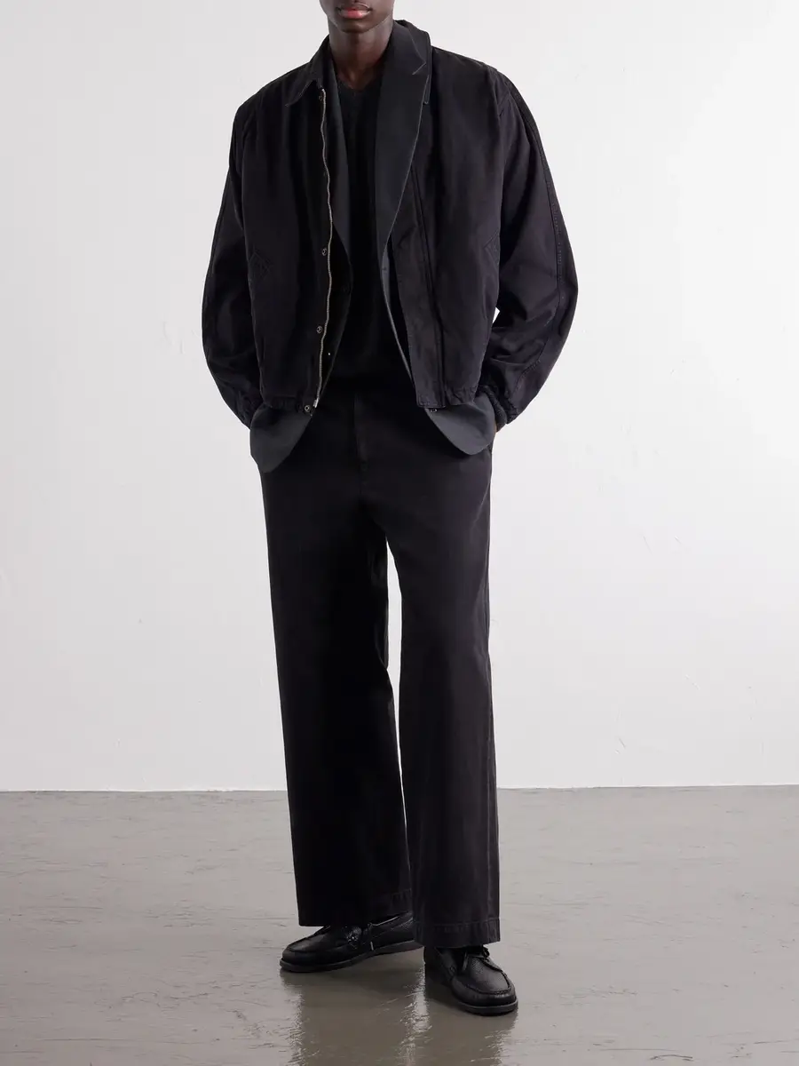 YOKE Wide-Leg Garment-Dyed Pleated Cotton-Twill Trousers - Men | Thumbnail 2 YOKE Wide-Leg Garment-Dyed Pleated Cotton-Twill Trousers - Men | Thumbnail 2