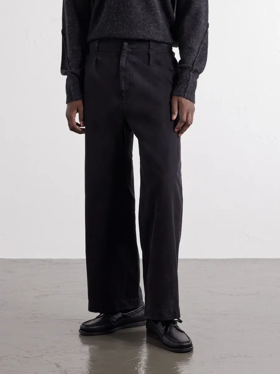 YOKE Wide-Leg Garment-Dyed Pleated Cotton-Twill Trousers - Men | Thumbnail 3 YOKE Wide-Leg Garment-Dyed Pleated Cotton-Twill Trousers - Men | Thumbnail 3