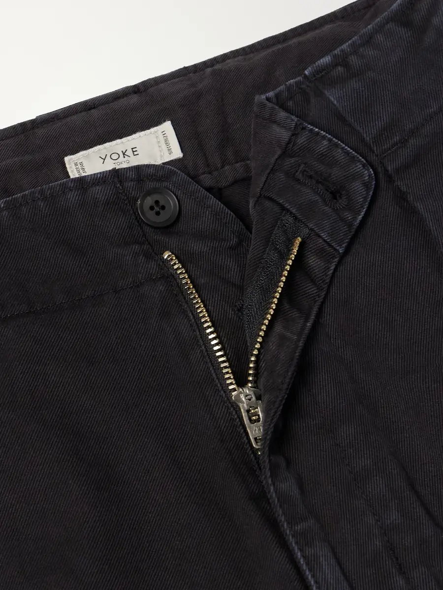 YOKE Wide-Leg Garment-Dyed Pleated Cotton-Twill Trousers - Men | Thumbnail 6 YOKE Wide-Leg Garment-Dyed Pleated Cotton-Twill Trousers - Men | Thumbnail 6