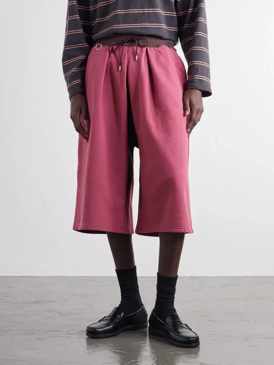 KAPITAL Wide-Leg Cotton-Jersey Drawstring Shorts - Men | Thumbnail 3 KAPITAL Wide-Leg Cotton-Jersey Drawstring Shorts - Men | Thumbnail 3