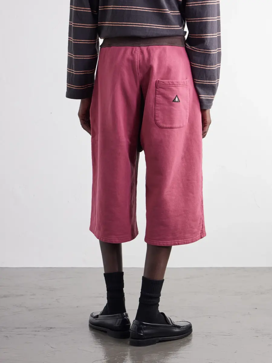 KAPITAL Wide-Leg Cotton-Jersey Drawstring Shorts - Men | Thumbnail 4 KAPITAL Wide-Leg Cotton-Jersey Drawstring Shorts - Men | Thumbnail 4