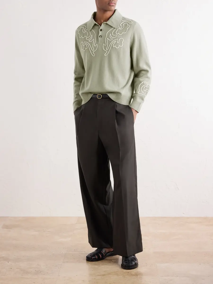 BODE Blaze Embroidered Wool Polo Shirt - Men | Thumbnail 2