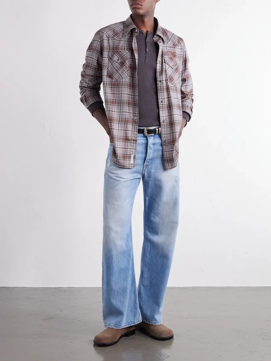 Acne Studios Logo-Embroidered Checked Flannel Shirt - Men | Thumbnail 2 Acne Studios Logo-Embroidered Checked Flannel Shirt - Men | Thumbnail 2