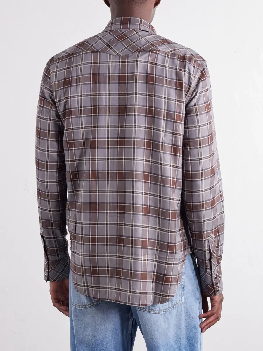Acne Studios Logo-Embroidered Checked Flannel Shirt - Men | Thumbnail 4 Acne Studios Logo-Embroidered Checked Flannel Shirt - Men | Thumbnail 4
