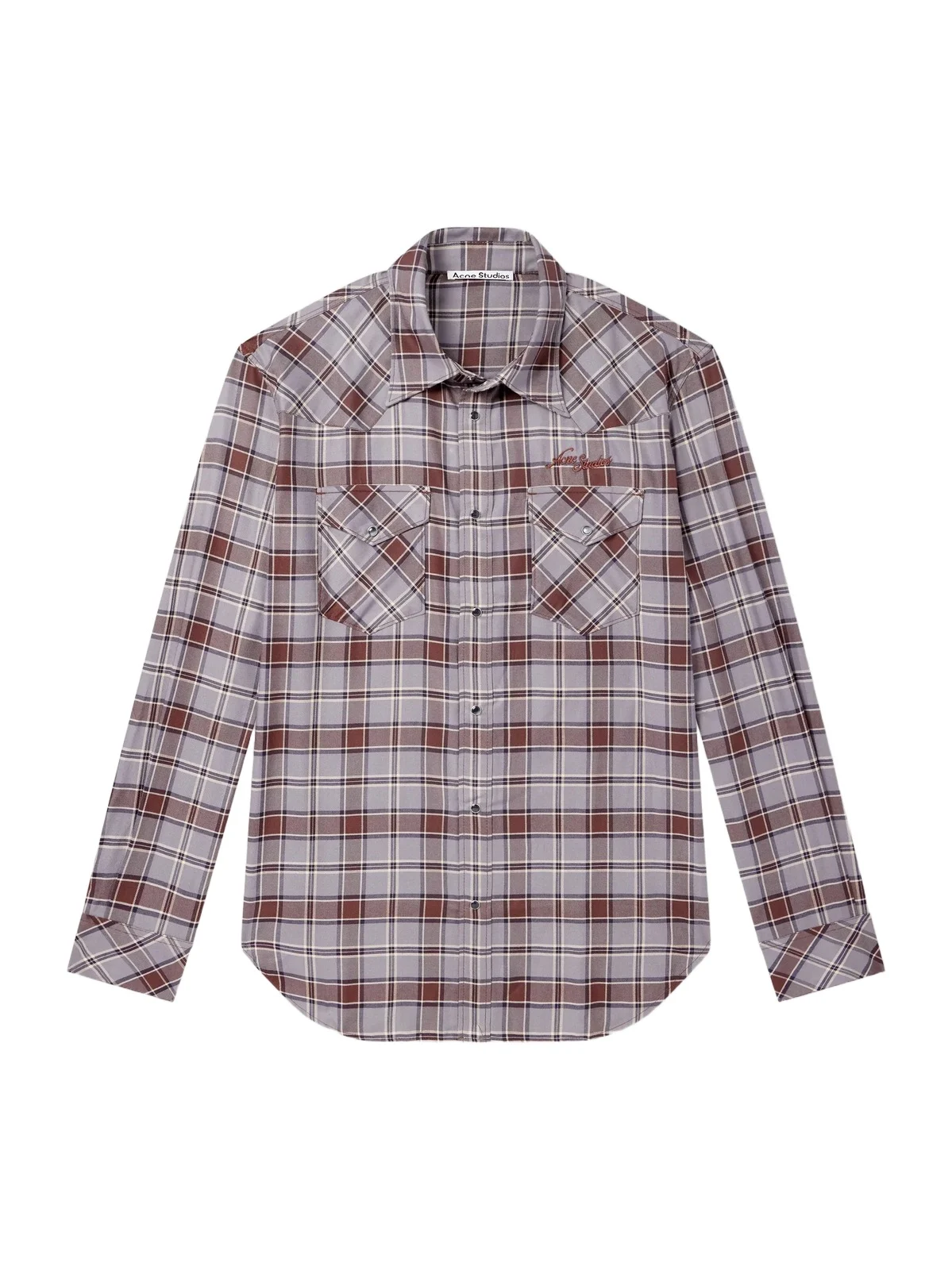 Acne Studios Logo-Embroidered Checked Flannel Shirt - Men
