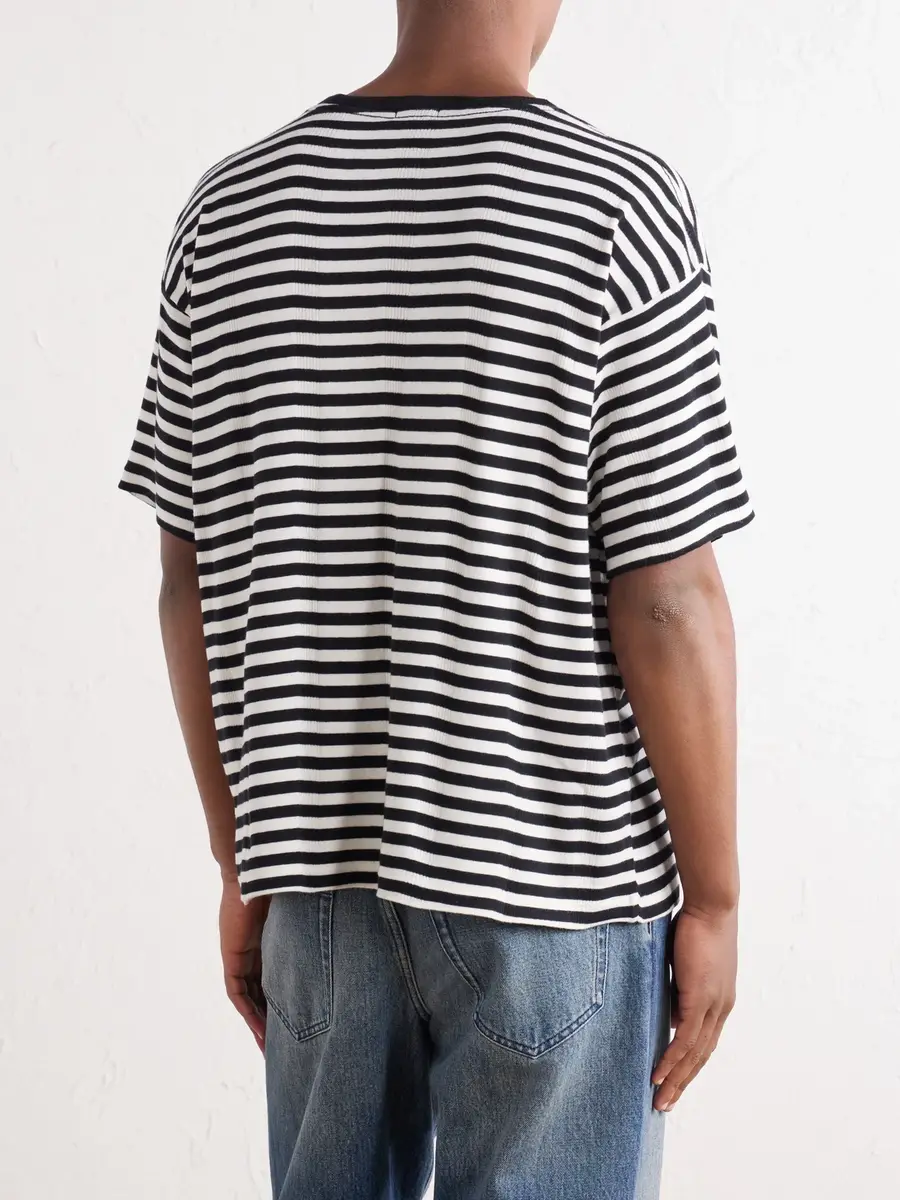BODE Printed Striped Ribbed Cotton-Jersey T-Shirt - Men | Thumbnail 4