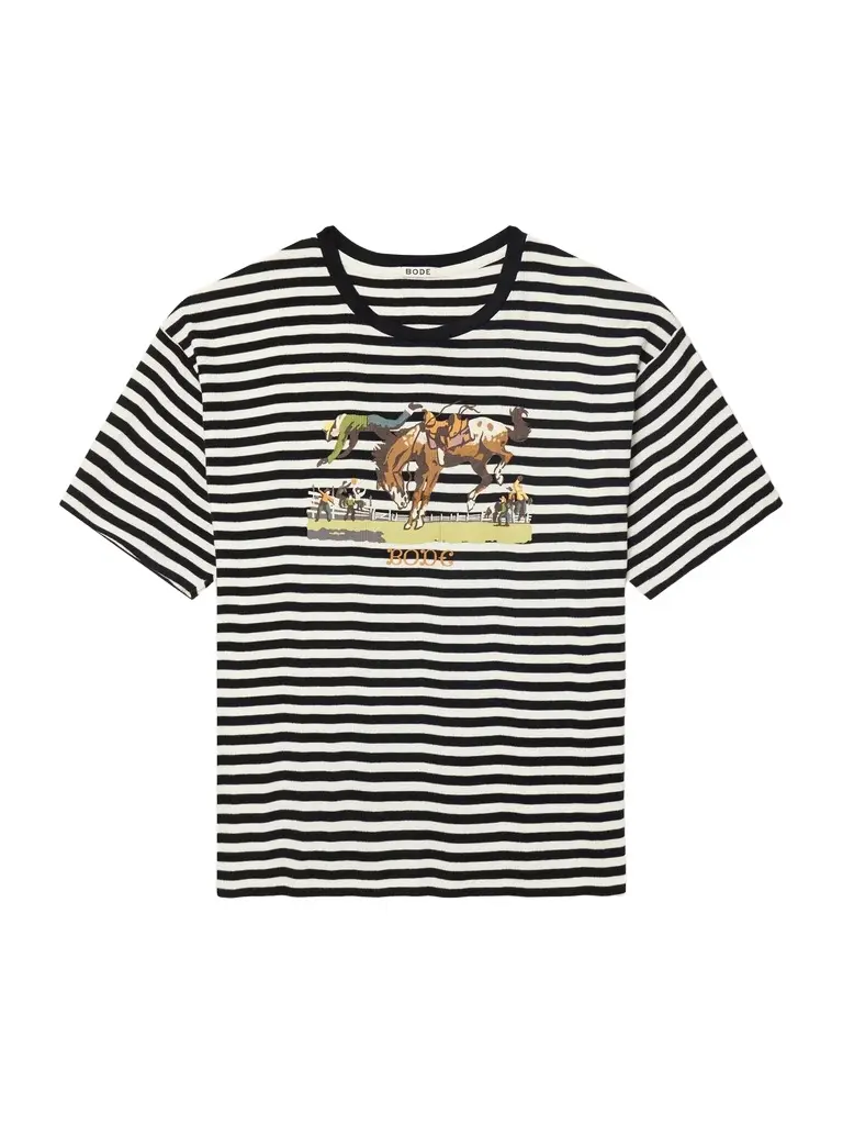 BODE Printed Striped Ribbed Cotton-Jersey T-Shirt - Men